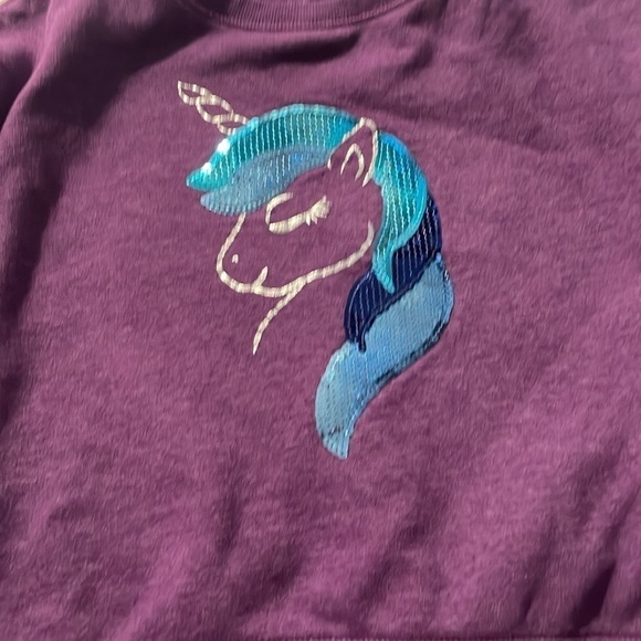 Falls Creek Girls M 7/8 Unicorn Sequins Winter / Fall Top - Picture 6 of 8
